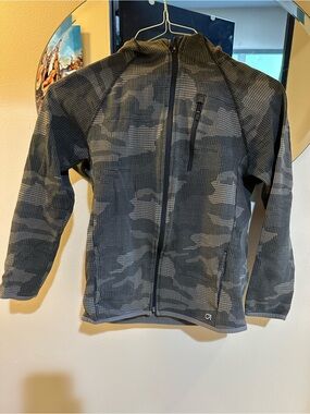 Burton Kids Gray Camo Full Zip Hooded Fleece Jacket Size Unknown